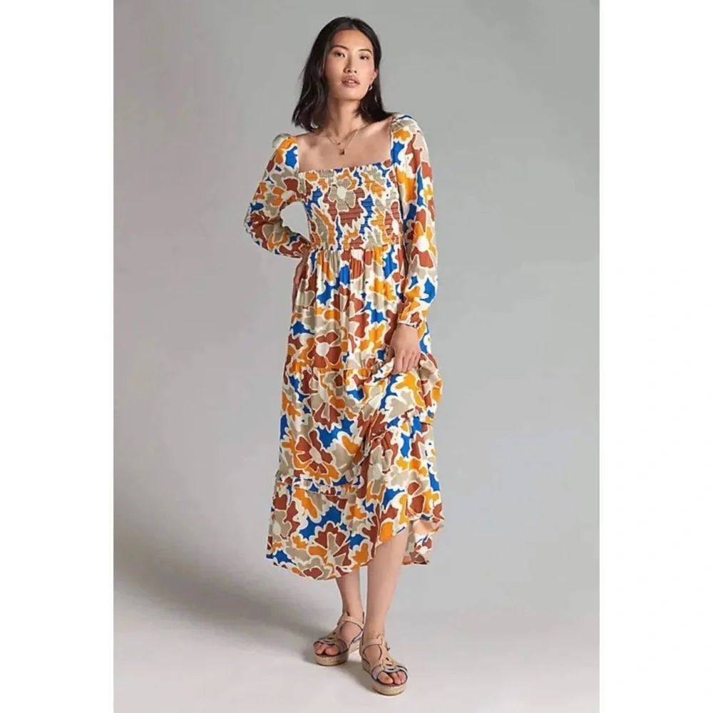 Anthropologie Smocked Midi Dress